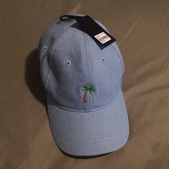 Forever 21 Light Blue Cap W/ Palm Tree Logo - Picture 2 of 5